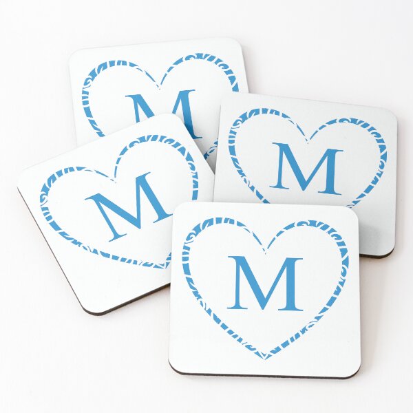 Item preview, Cute Blue Heart & Monogram Letter "M" Charm designed and sold by WD-Artist.