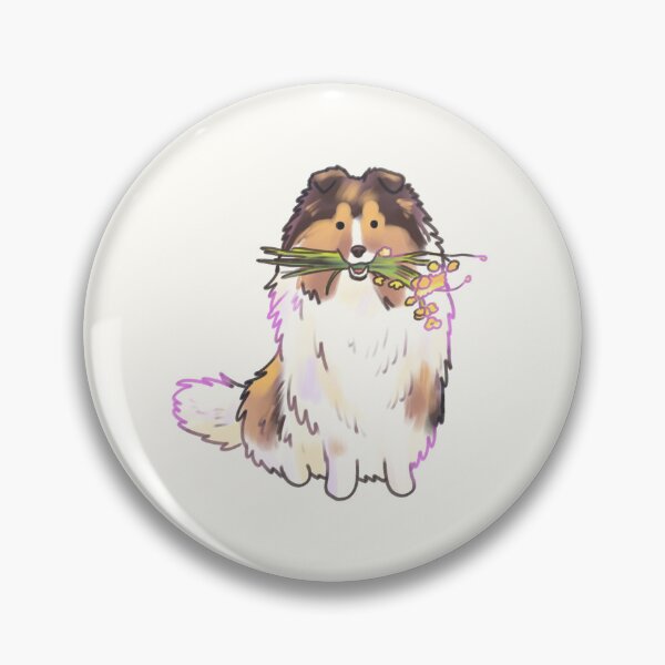 Item preview, Shetland Sheepdog and flowers  designed and sold by Mayarartsy.
