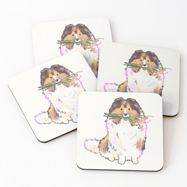 Item preview, Shetland Sheepdog and flowers  designed and sold by Mayarartsy.
