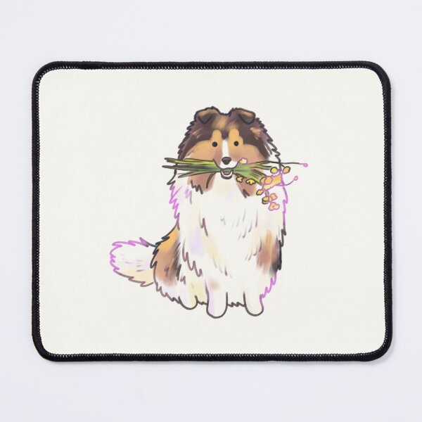 Item preview, Shetland Sheepdog and flowers  designed and sold by Mayarartsy.