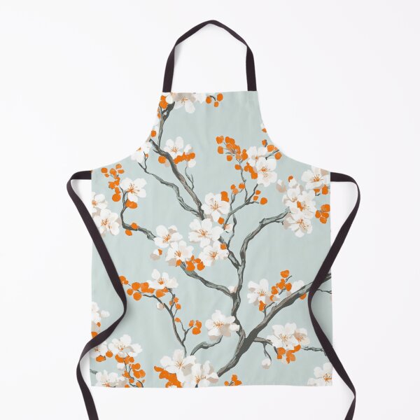 Item preview, Orange White Oriental Cherry Blossoms on Turquoise and Chinese Wedding Double Happiness | Japanese Sakura designed and sold by GrinGalore.