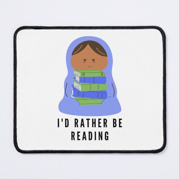 Item preview, I'd rather be reading - tired blue reading burrito designed and sold by CreativeStrand.