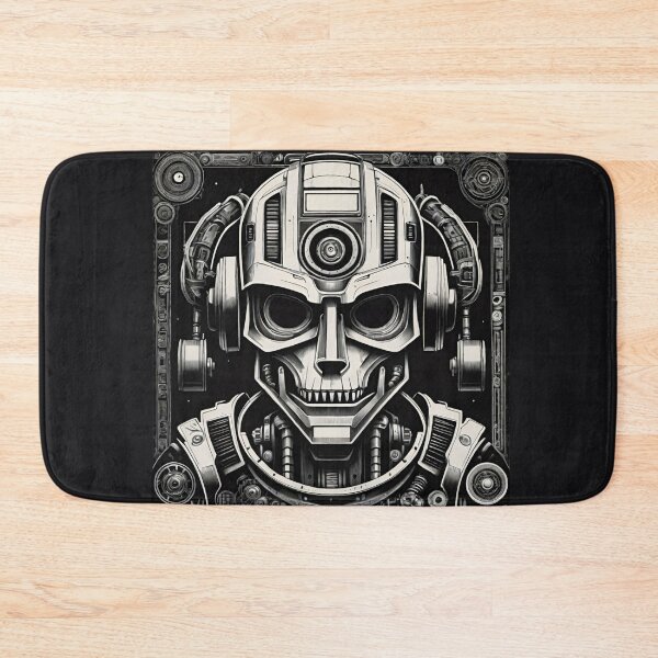 Item preview, Robot with skull in black and white looks evil designed and sold by IHImage.