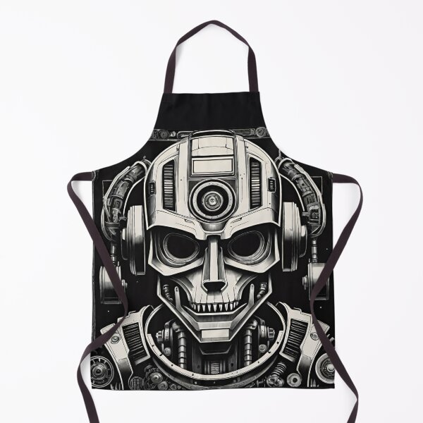Item preview, Robot with skull in black and white looks evil designed and sold by IHImage.