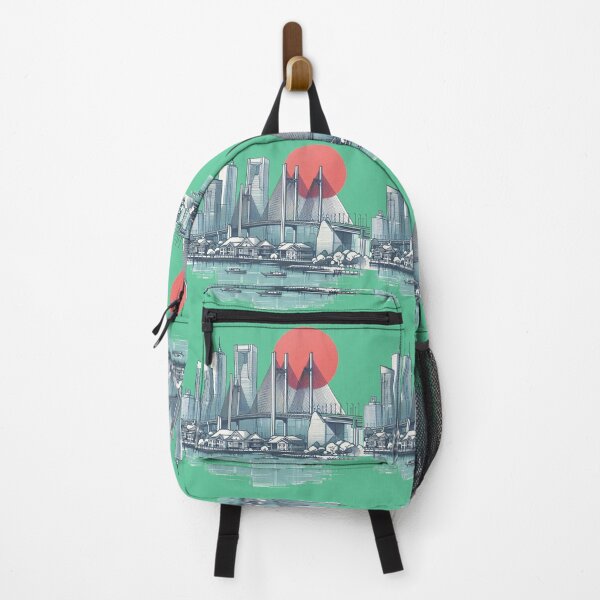 Item preview, Sketch of Yokohama Minato Mirai and Bay Bridge in Japan , designed and sold by PaintMeWorld.