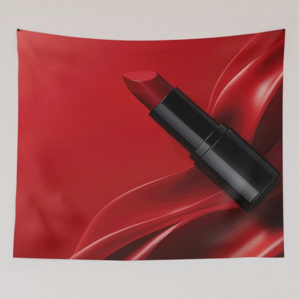 Item preview, Bold red lipstick on silky fabric designed and sold by anytka.