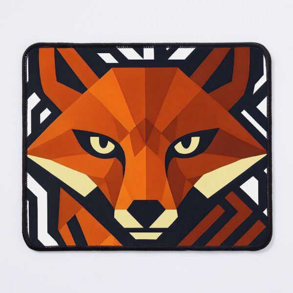 Item preview, Geometric Fox Maze orange brown pale yellow designed and sold by Shoot-The-Moon.
