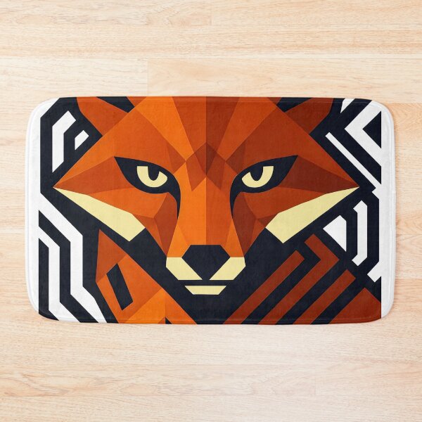 Item preview, Geometric Fox Maze orange brown pale yellow designed and sold by Shoot-The-Moon.