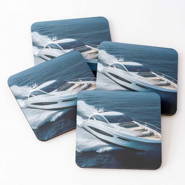 Item preview, Fast yacht cruising over blue waves designed and sold by anytka.