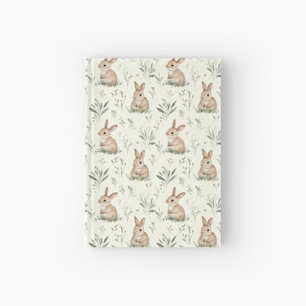 Item preview, watercolour rabbits in beige and green designed and sold by PoppyLaneStudio.