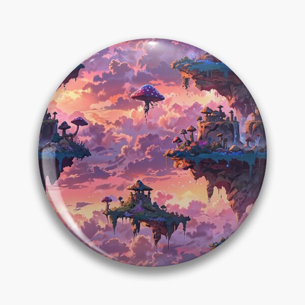 Item preview, Floating Fantasy Islands with Mushrooms and Sunset Sky designed and sold by CoolPixels.