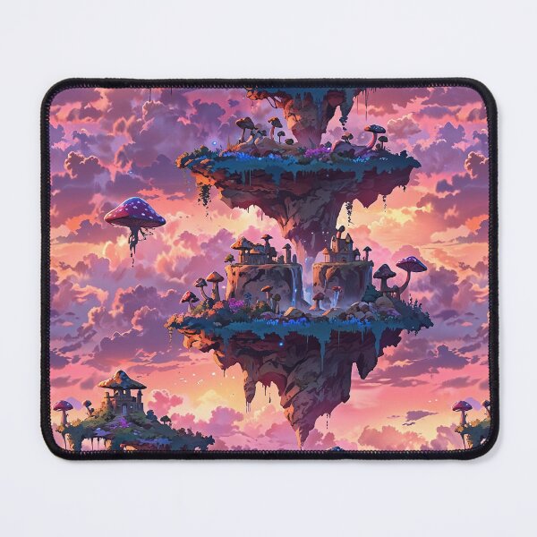 Item preview, Floating Fantasy Islands with Mushrooms and Sunset Sky designed and sold by CoolPixels.