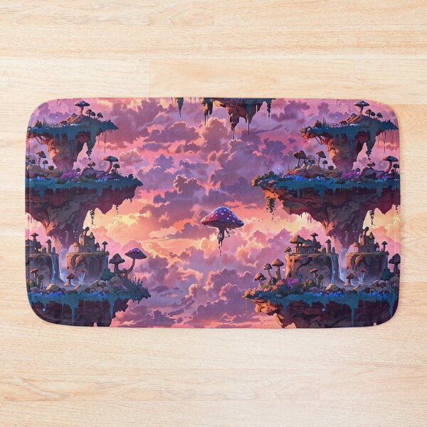 Item preview, Floating Fantasy Islands with Mushrooms and Sunset Sky designed and sold by CoolPixels.