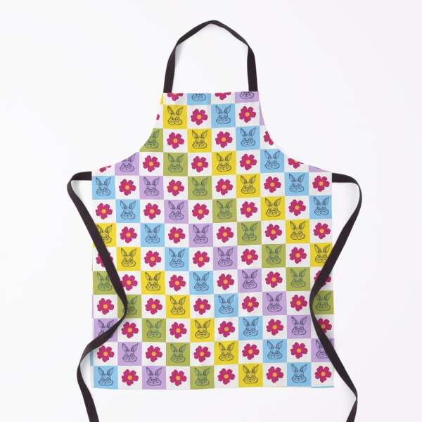 Item preview, Checkered smart bunnies and flowers colorful pattern designed and sold by MySciPic.