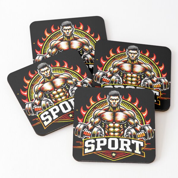 Item preview, Fierce Muscle Man with Dumbbells - Sport Logo Art designed and sold by VikArtStudio.