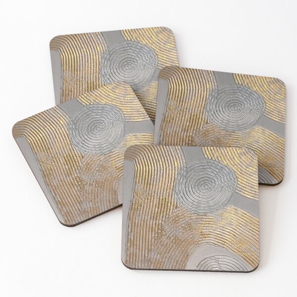 Item preview, Abstract Textured Metallic Around The Golden Trail Art Piece  designed and sold by Artfullycuratedcreations.