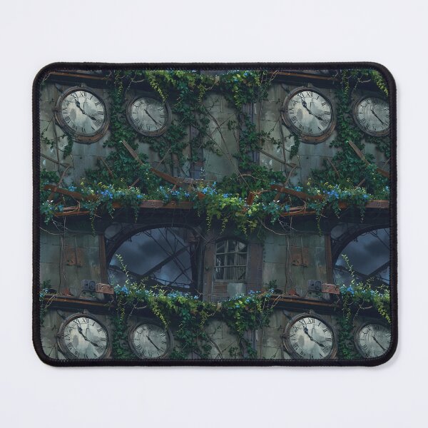 Item preview, Deserted wall frozen in time, clocks stopped, vines designed and sold by CoolPixels.