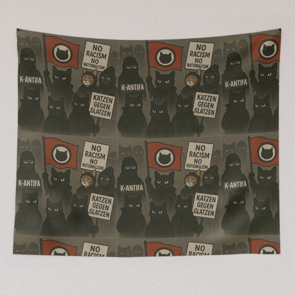 Item preview, Cats against bald heads - Antifa design for cats and their loved ones designed and sold by Knautschibert.