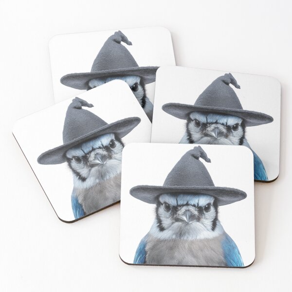 Item preview, Blue Jay Wearing Halloween Witch Hat designed and sold by LazyOwlStore.