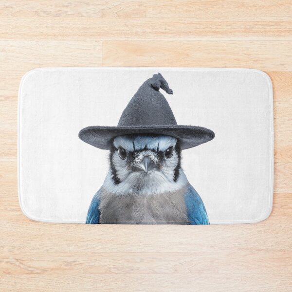 Item preview, Blue Jay Wearing Halloween Witch Hat designed and sold by LazyOwlStore.