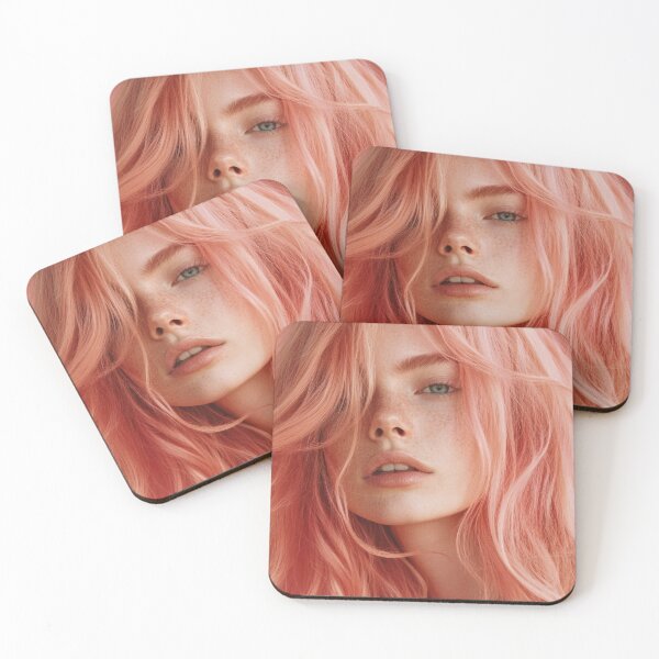 Item preview, Portrait of a model with pink hair designed and sold by anytka.