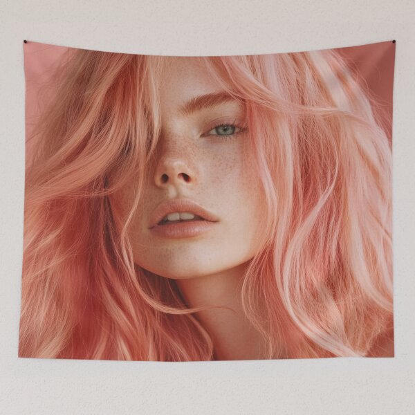 Item preview, Portrait of a model with pink hair designed and sold by anytka.