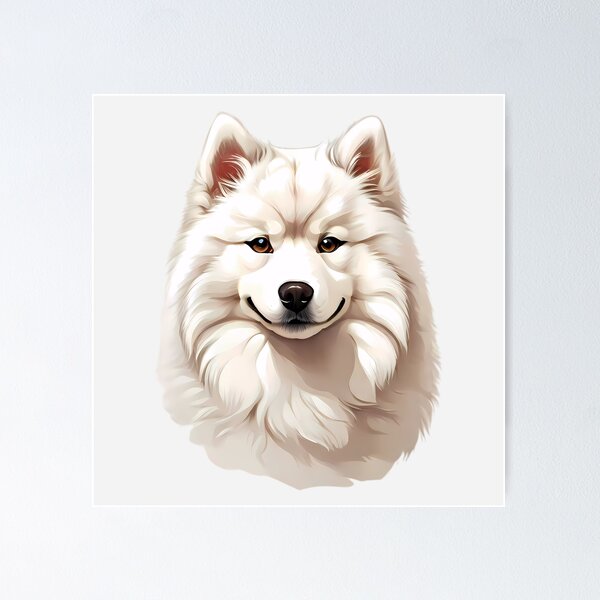 Item preview, Samoyed dog head designed and sold by SolaoLab.