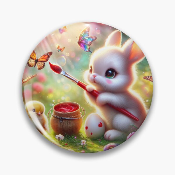 Item preview, Baby Bunny Painting an Easter Egg designed and sold by M-Y-A-R-T-.