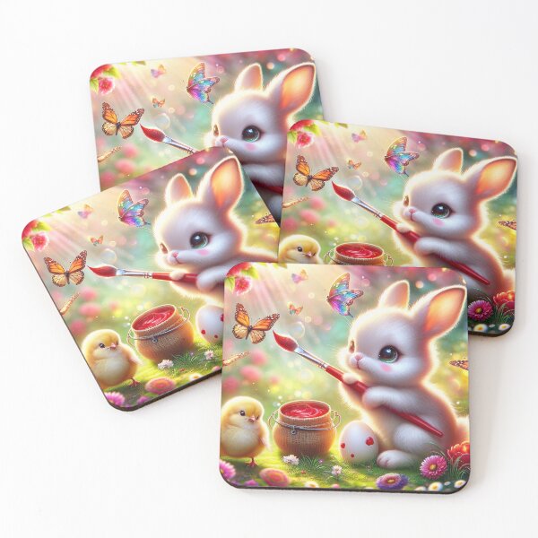 Item preview, Baby Bunny Painting an Easter Egg designed and sold by M-Y-A-R-T-.