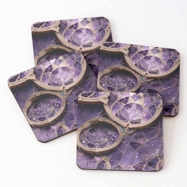 Item preview, Intricate Circular Patterns Over Cosmic Purple Background designed and sold by CoolPixels.