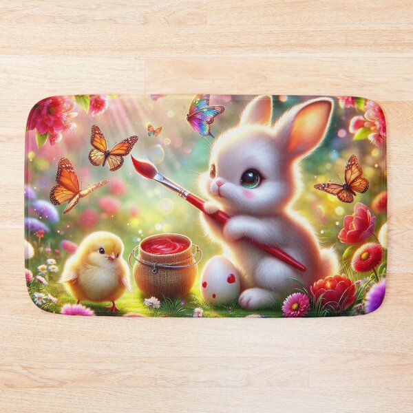 Item preview, Baby Bunny Painting an Easter Egg designed and sold by M-Y-A-R-T-.