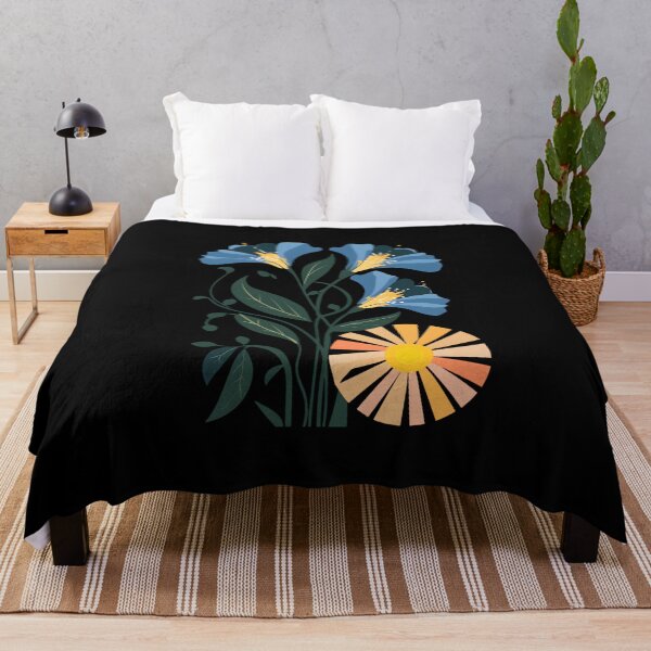 Item preview, Modern minimalist design with vibrant blue flower designed and sold by PrettyDecor.