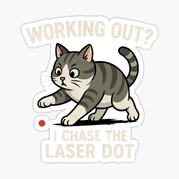 Artikel-Vorschau von Workout? Ich jage den Laserpunkt – Lustiges Katzen Fitness Design, designt und verkauft von Print-Zoo.
