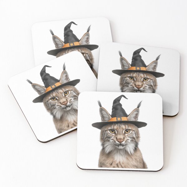 Item preview, Bobcat Wearing Halloween Witch Hat designed and sold by LazyOwlStore.