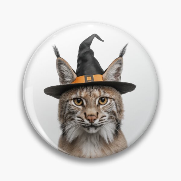 Item preview, Bobcat Wearing Halloween Witch Hat designed and sold by LazyOwlStore.