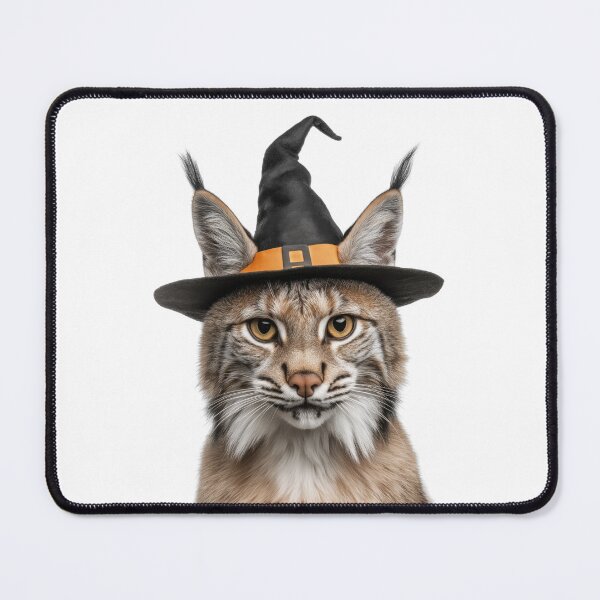 Item preview, Bobcat Wearing Halloween Witch Hat designed and sold by LazyOwlStore.