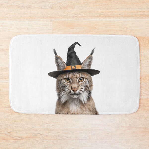 Item preview, Bobcat Wearing Halloween Witch Hat designed and sold by LazyOwlStore.