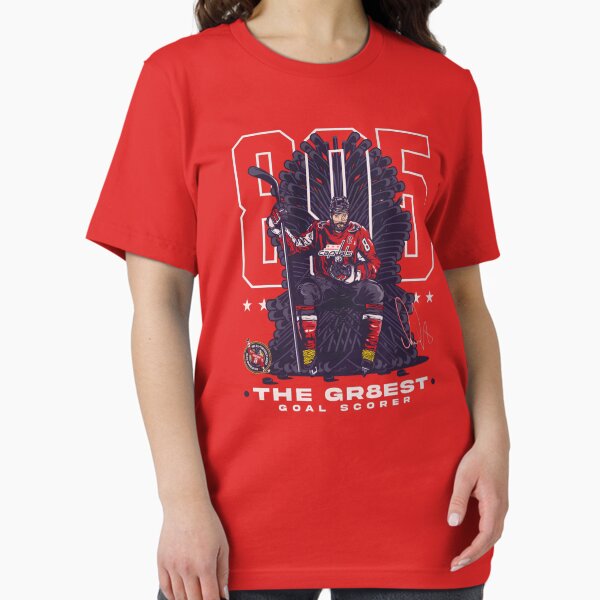 Vista previa del artículo con la obra «Alex Ovechkin Washington Capitals 895 Goles de Carrera Trono», diseñado y vendido por RobertSportwear.