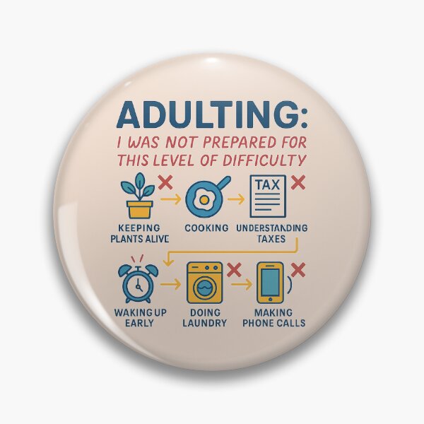 Item preview, Adulting Failures - Humorous Flowchart for Millennials & Gen Z designed and sold by Bratak.