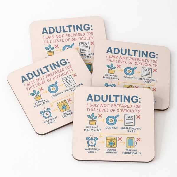 Item preview, Adulting Failures - Humorous Flowchart for Millennials & Gen Z designed and sold by Bratak.