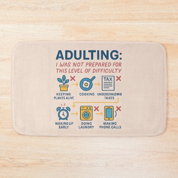Item preview, Adulting Failures - Humorous Flowchart for Millennials & Gen Z designed and sold by Bratak.