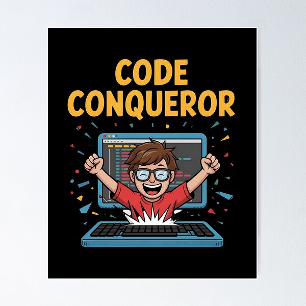 Artikel-Vorschau von Code Conqueror – Lustiges Programmier-Meme für Entwickler, designt und verkauft von Fragy72.