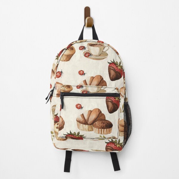 Item preview, Vintage Watercolor Pattern with Coffee, Pastries, Chocolate Strawberries & Cute Ladybugs designed and sold by Verycutethings.