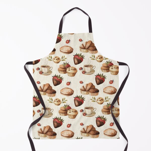 Item preview, Vintage Watercolor Pattern with Coffee, Pastries, Chocolate Strawberries & Cute Ladybugs designed and sold by Verycutethings.