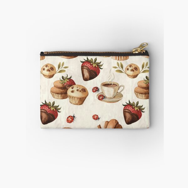 Item preview, Vintage Watercolor Pattern with Coffee, Pastries, Chocolate Strawberries & Cute Ladybugs designed and sold by Verycutethings.