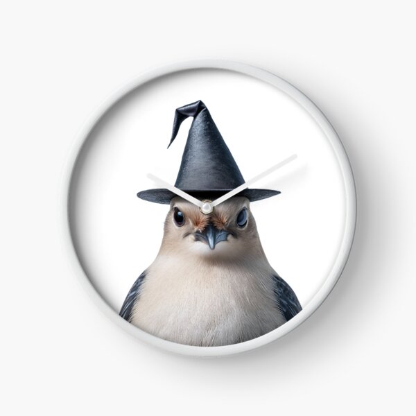 Item preview, Bohemian Waxwing Wearing Halloween Witch Hat designed and sold by LazyOwlStore.