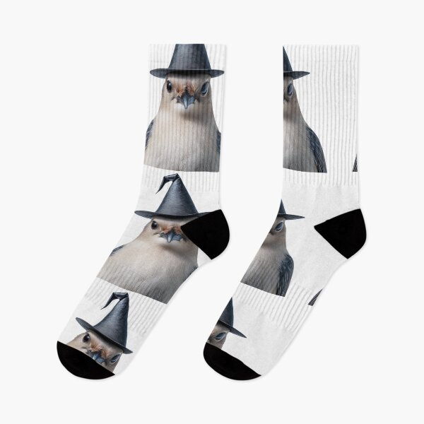 Item preview, Bohemian Waxwing Wearing Halloween Witch Hat designed and sold by LazyOwlStore.