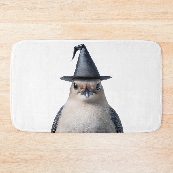 Item preview, Bohemian Waxwing Wearing Halloween Witch Hat designed and sold by LazyOwlStore.