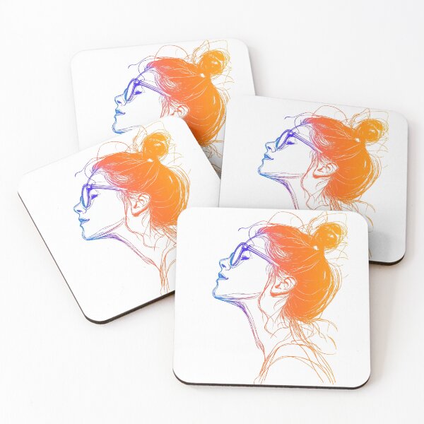 Item preview, Minimalist Line Drawing – Woman with Bun & Sunglasses designed and sold by Moss and Moon Studio.