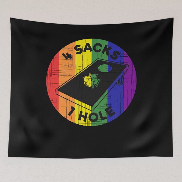 Item preview, Cornhole 4 Sacks 1 Hole Rainbow Fun Vintage Graphic designed and sold by SassyYetClassy.